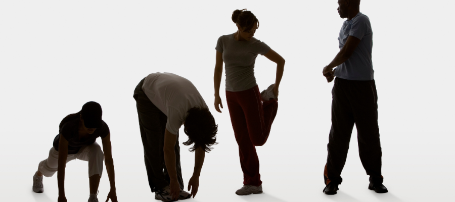 people stretching